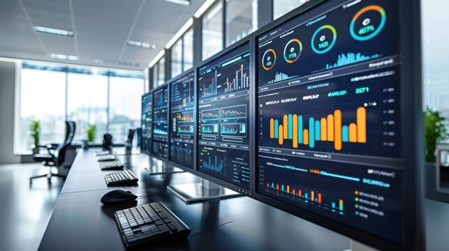 AI cloud platform energy dashboard in clean control room