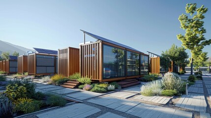 Obraz premium AI cloud service with integrated solar roofs