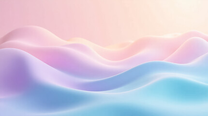 Soft waves in pastel colors flow gently across the surface, creating an abstract gradient effect. Calm and soothing atmosphere ideal for backgrounds and designs