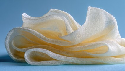 Pale yellow, pliable sheets clustered
