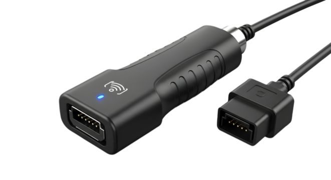 Art of car diagnostic obd scanner tool with wifi isolated on transparent background - Powered by Adobe