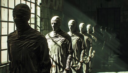 Naklejka premium depressive psychos in a mental hospital, a danger to society.