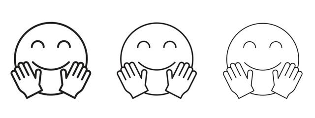 Hugging emoji icon element Illustration. Trendy Symbol for Design