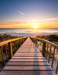 Obraz premium Sunset Beach Pathway