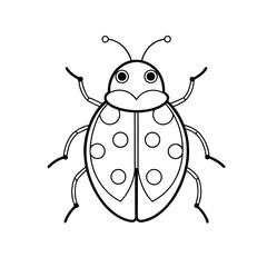  ladybug-outline-vector-on-white-background