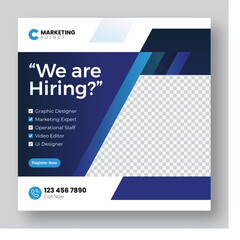 Modern we are hiring social media post template