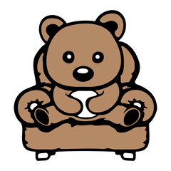 Bear Teddy Sitting Armchair Cute Chair Couch Comfortable