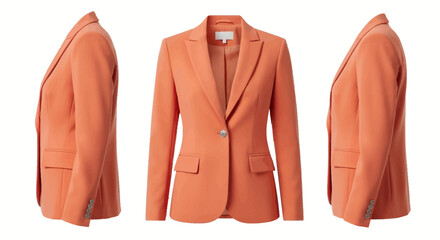orange blazer on white background