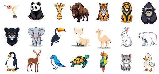 Obraz premium Wildlife Animals - Random Iconical Wild Animals