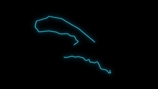 Saudi Arabia Al Hudud Ash Shamaliyah Abstract Futuristic Concept Neon Map Animation 4k	