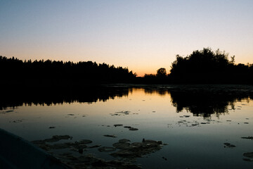 Sunset over a lake in Sweden
