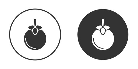 Mangosteen icon in black round