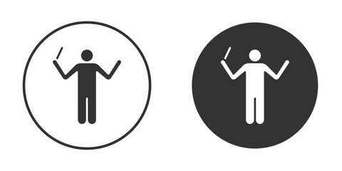 Conductor icon in black round