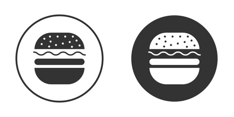 Cheese burger icon in black round