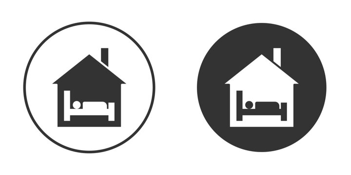 Accommodation icon in black round