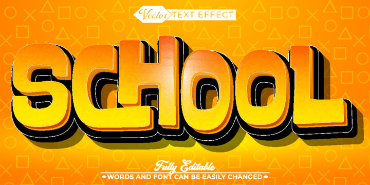  Fun and Educational School Student Vector Editable Text Effect Template