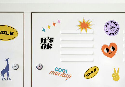 Lockers Stickers Mockup