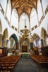 Interior of the Church of Saint Bavo Grote Kerk, Reformed Protestant church in Haarlem, Netherlands