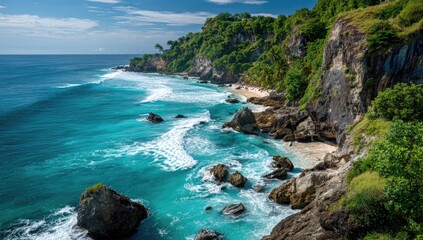 Obraz premium Coastal scenery of a tropical paradise