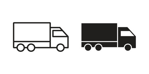 Truck icon vector Art Illustrations set.