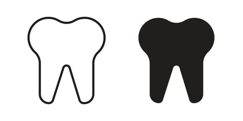 Tooth icon vector Art Illustrations set.