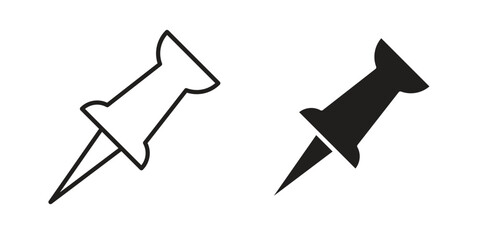 Thumbtack icon vector Art Illustrations set.