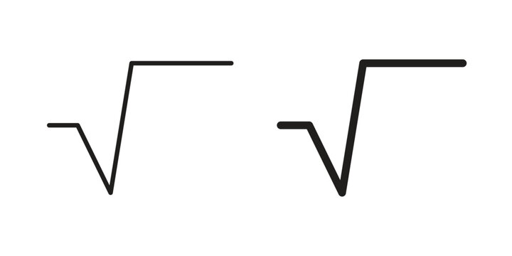 Square root icon vector Art Illustrations set.