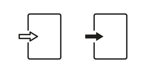 Sign out icon vector Art Illustrations set.