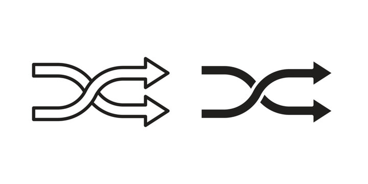 Shuffle icon vector Art Illustrations set.