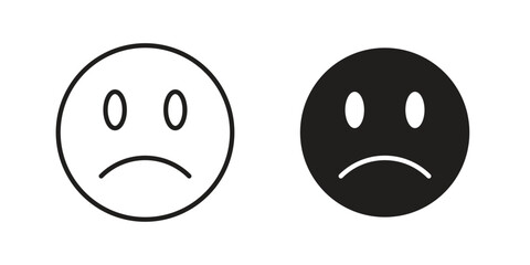 Sad icon vector Art Illustrations set.