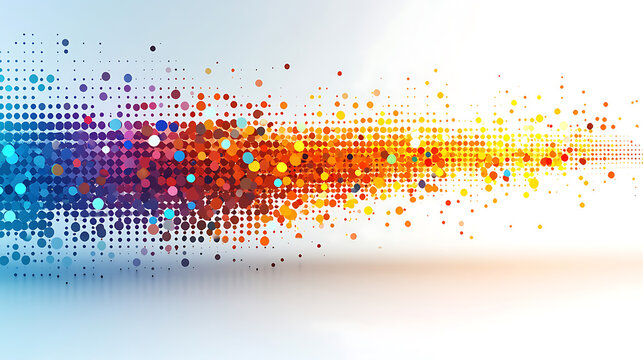 Abstract Colorful Dotted Wave Background Digital Energy and Movement