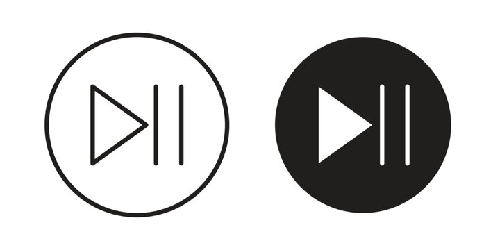 Play pause icon vector Art Illustrations set.