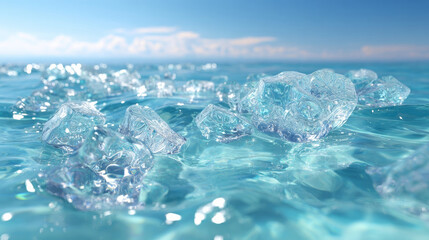 Wallpaper featuring clear tube ice with a bright and cooling summer fee