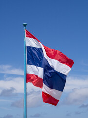 Dutch national flag waving against blue sky on a clear summer day – perfect for Netherlands travel and holiday promotion, Netherlands politics 