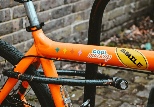Stickers Paste on Bike Mockup