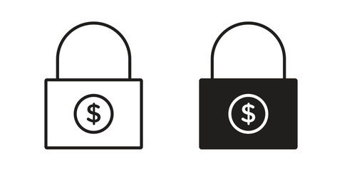 Fixed price icon vector Art Illustrations set.