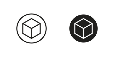 Cube icon vector Art Illustrations set.