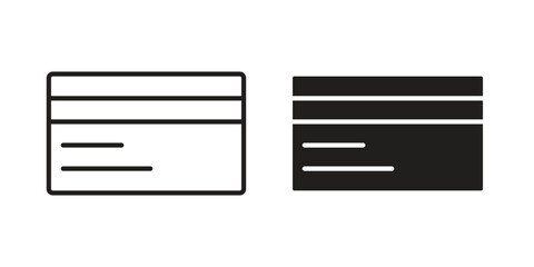 Obraz premium Credit card icon vector Art Illustrations set.