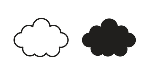 Cloud icon vector Art Illustrations set.
