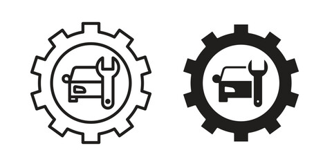 Car mechanic icon vector Art Illustrations set.