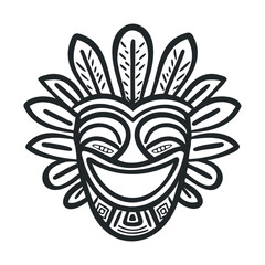 Obraz premium Artistic tribal mask design for cultural decor and celebrations