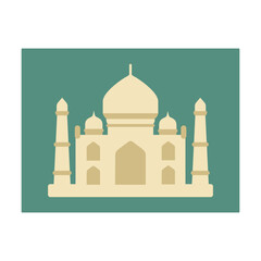 Minimalist iconic architectural landmark depiction