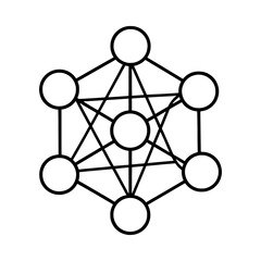 Vector illustration of abstract atom structure isolated on white background for science and technology