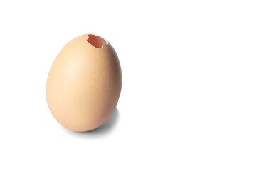 broken chicken egg isolated on white background