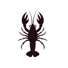 vector illustration of a lobster -lobster--silhouette-vector-on-white-background