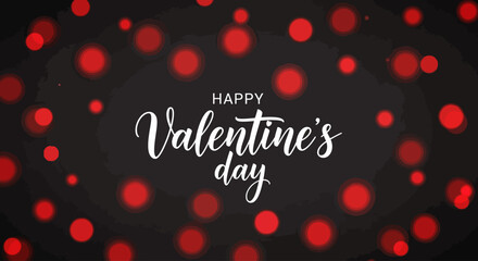 A vibrant red background with happy Valentine's day typography