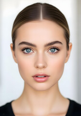 Fototapeta premium elegant female model with flawless complexion and natural makeup