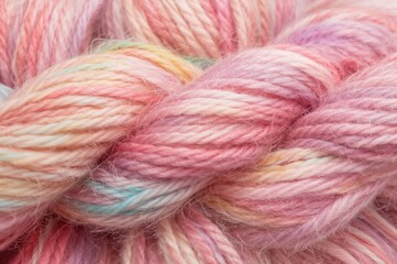 Pastel Colored Yarn Closeup