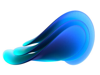 gradient shapes in fluid motion with futuristic blue, transparent