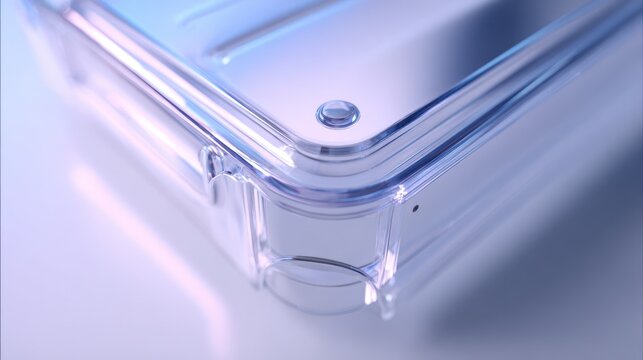 Close-up of a clear plastic case